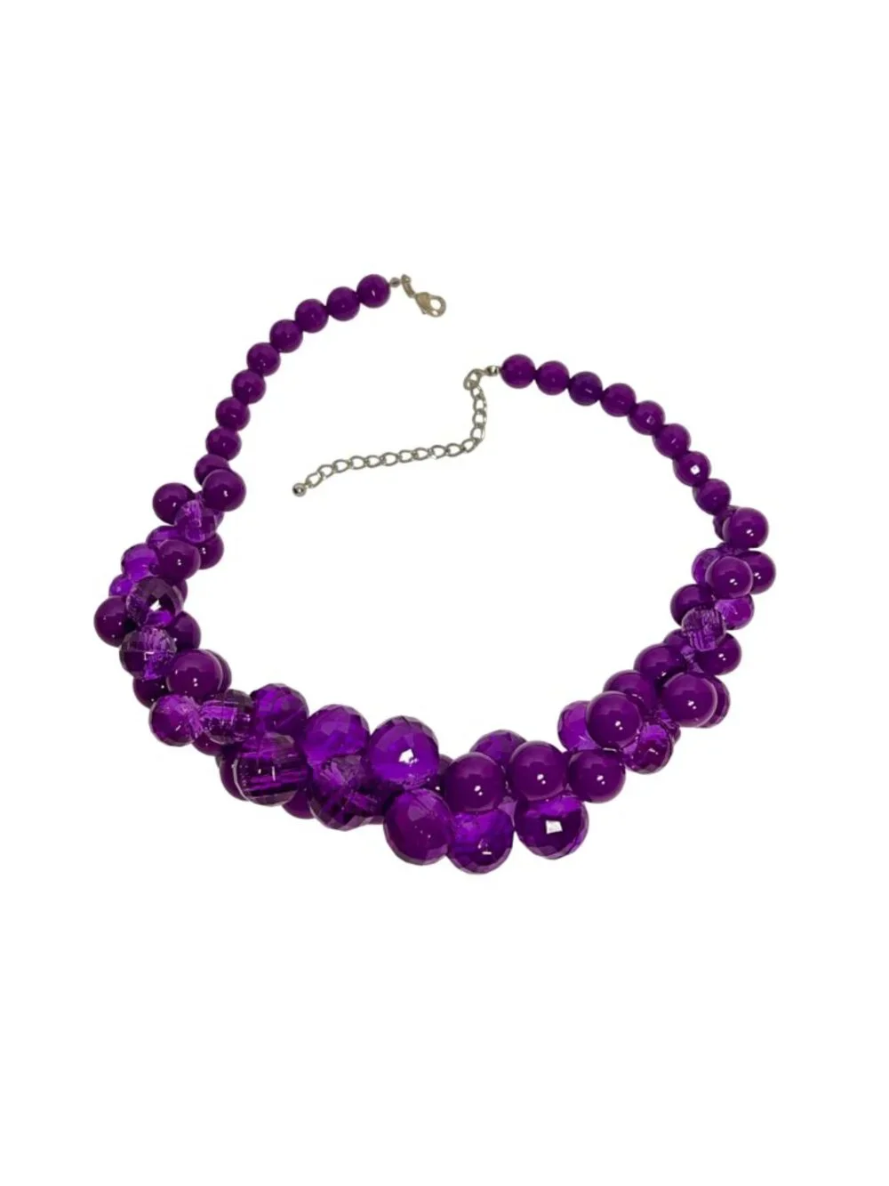 Purple Bauble Statement Necklace (6330) - Picture 5 of 5